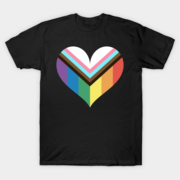 Love is Love Progress LGBT Gay Pride Rainbow Flag T-Shirt by Thomas Mitchell Coney